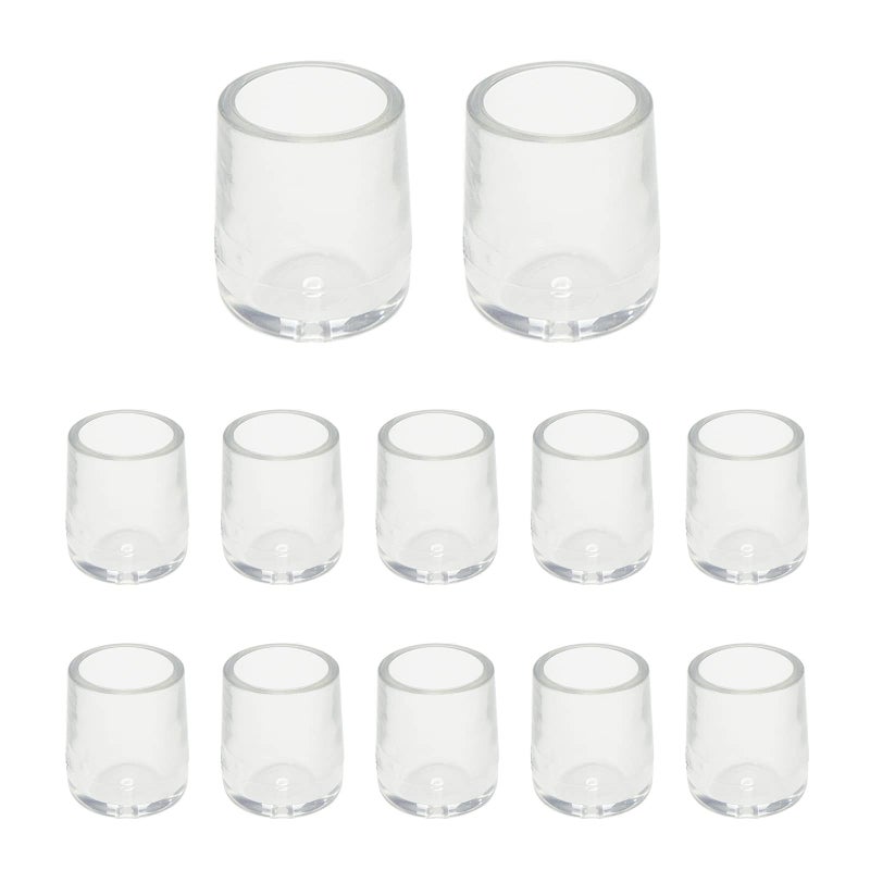 Semetall 12 Pcs 0.59 Inch Silicone Chair Leg Caps Floor Protectors Round Furniture Table Feet Covers,Preventing Scratches and Noise (Transparent) - Image 1